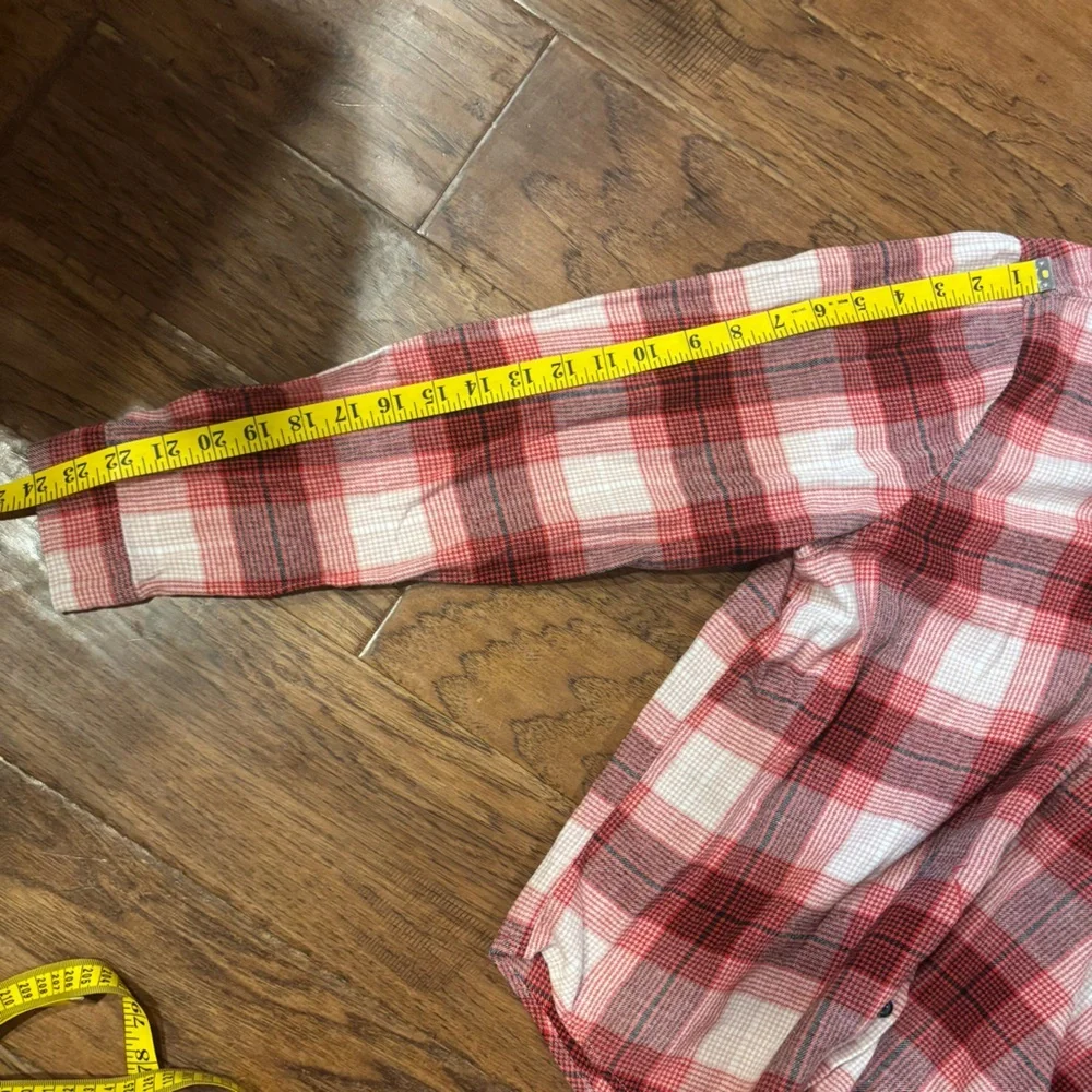 Disney Mickey Mouse Red Plaid Flannel Shirt XL 100%cotton